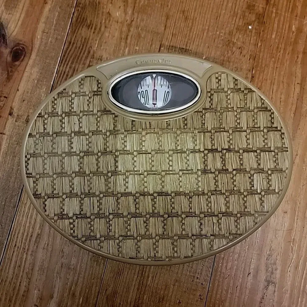 Counselor Oval Bubble Viewer Bathroom Scale Mid‎ Century Modern Rattan Vintage